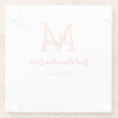 シンプル最高のミニマルGranda ever redモノグラム文字 ガラスコースター (裏面)