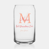 シンプル最高のミニマルGranda ever redモノグラム文字 ガラス缶 (正面)