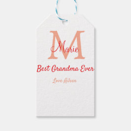 シンプル最高のミニマルGranda ever redモノグラム文字 ギフトタグ