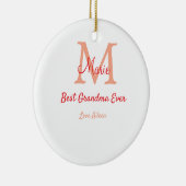 シンプル最高のミニマルGranda ever redモノグラム文字 セラミックオーナメント (右)