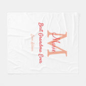 シンプル最高のミニマルGranda ever redモノグラム文字 フリースブランケット (正面(横))