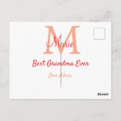 シンプル最高のミニマルGranda ever redモノグラム文字 ポストカード (裏面)