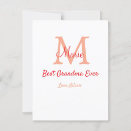 シンプル最高のミニマルGranda ever redモノグラム文字 ポストカード