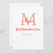 シンプル最高のミニマルGranda ever redモノグラム文字 招待状 (正面/裏面)