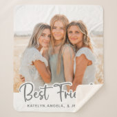 シンプル最高のモダン友パーソナライズされた達の写真 シェルパブランケット (正面)