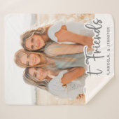 シンプル最高のモダン友パーソナライズされた達の写真 シェルパブランケット (正面(横))