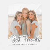 シンプル最高のモダン友パーソナライズされた達の写真 フリースブランケット (正面)