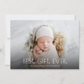 シンプル最高のモダン贈与誕生発表白 シーズンカード (正面)