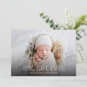 シンプル最高のモダン贈与誕生発表白 シーズンカード (スタンド正面)