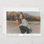 シンプル最高の写真日エバ結婚ス サンキューカード (正面)