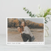 シンプル最高の写真日エバ結婚ス サンキューカード (スタンド正面)