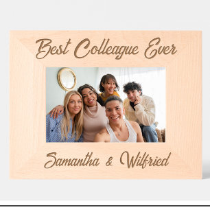 シンプル最高の同僚が名前を付けカスタムた木製フレーム レーザー彫刻フレーム