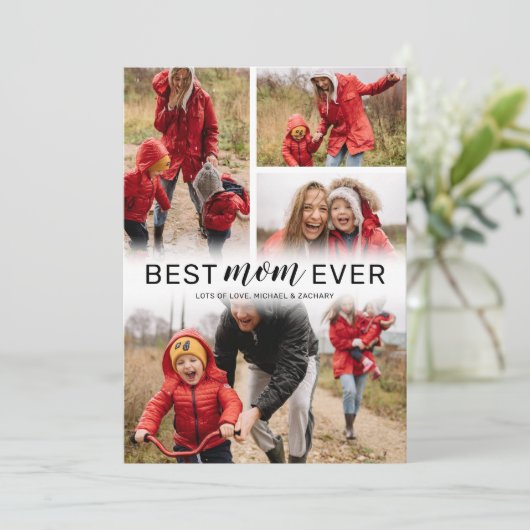 シンプル最高の母の日の母の日の写真 カード (スタンド正面)