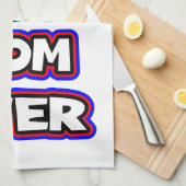 シンプル最高の犬の母タイポグラフィ キッチンタオル (四つ折り)