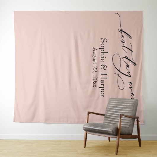 シンプル最高のDay Ever赤面ピンクの写真の背景 タペストリー (インサイチュ(横))