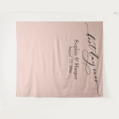 シンプル最高のDay Ever赤面ピンクの写真の背景 タペストリー (正面(横))