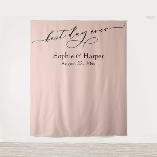 シンプル最高のDay Ever赤面ピンクの写真の背景 タペストリー (正面)