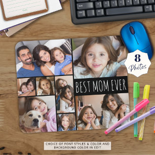 シンプル最高のMOM EVER 8フォトコラージュカスタム マウスパッド