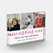 シンプル最高のMom Ever Script Hot Pink 3 フォトブロック (左)