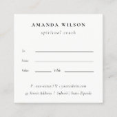 シンプル月の月相のギフト証明書 スクエア名刺 (裏面)