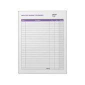 シンプル月次予算プランナー紫 ノートパッド (回転)