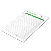 シンプル月次予算プランナー緑 ノートパッド (アングル)