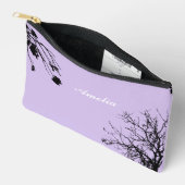 シンプル木名前をカスタムする紫 アクセサリーポーチ (見開き)