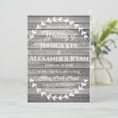 シンプル木材の背景招待状 招待状 (スタンド正面)