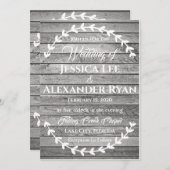 シンプル木材の背景招待状 招待状 (正面/裏面)