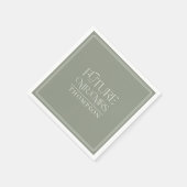 シンプル未来グリーン・カップル氏のシャワー紙 スタンダードカクテルナプキン (角)