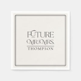 シンプル未来ミセス・アイボリー・カップルのシャワー紙 スタンダードカクテルナプキン