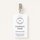 シンプル来場者が会社名ロゴを任意の色にパス バッジ (正面クリップ)