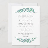 シンプル枝フォーマル文言の冬季結婚式 招待状 (正面)