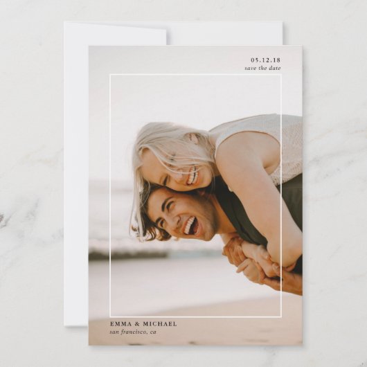 シンプル枠付き写真 セーブザデート (正面)