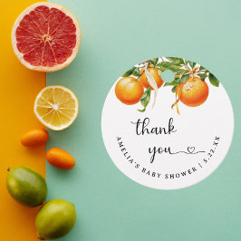 シンプル柑橘類オレンジベビーシャワー フェイバータグ