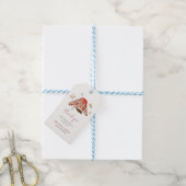 シンプル格子冬の服ベビーシャワーありがとう ギフトタグ (より糸付き)