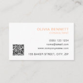 シンプル桃QRコード 名刺 (裏面)