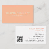 シンプル桃QRコード 名刺 (正面/裏面)