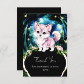 シンプル森ウルフベビーシャワー サンキューカード (正面/裏面)