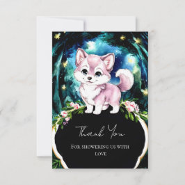 シンプル森ウルフベビーシャワー サンキューカード