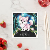 シンプル森ウルフベビーシャワー スタンダードカクテルナプキン (インサイチュ)