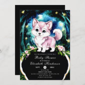 シンプル森ウルフベビーシャワー 招待状 (正面/裏面)