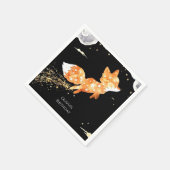 シンプル森キツネ誕生日 スタンダードカクテルナプキン (角)