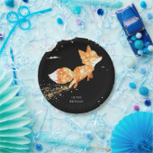 シンプル森キツネ誕生日 ペーパープレート (パーティー)