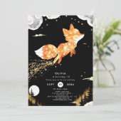 シンプル森キツネ誕生日 招待状 (スタンド正面)