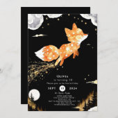 シンプル森キツネ誕生日 招待状 (正面/裏面)