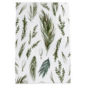 シンプル森ボタニカルウォーター色クリスマス ミディアムペーパーバッグ (裏面)