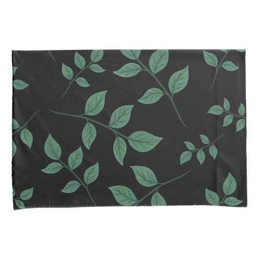 シンプル植エレガント物緑色模様| 枕カバー (正面右)