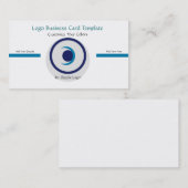 シンプル植物と月 – 円のロゴ 名刺 (正面/裏面)