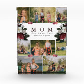 シンプル植物フローラMOM 8フォトコラージュの贈り物 フォトブロック (正面)